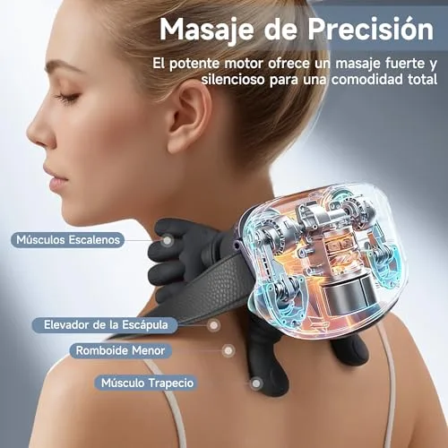 CRECAD ▫️ Massajador cervical e das costas 4D Shiatsu com calor, sem fios 4