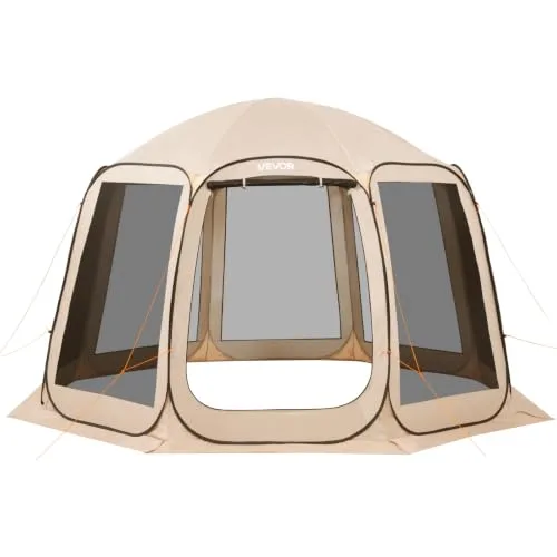 VEVOR ▫️ Tenda com rede mosquiteira, 10 x 9 pés, tenda dobrável para 4-8 pessoas, toldo com saco de transporte, laterais em rede, estacas para o solo, para jardim, pátio 4