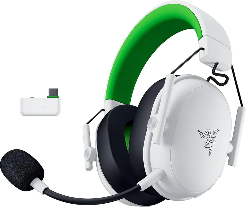 Razer ▫️ BlackShark V3 X HyperSpeed Xbox - Auscultadores sem fios para eSports - Ultraleves, 270 g - Diafragmas de 50 mm - Microfone amovível - HyperSpeed 2,4 GHz e Bluetooth - Xbox/PC | Branco