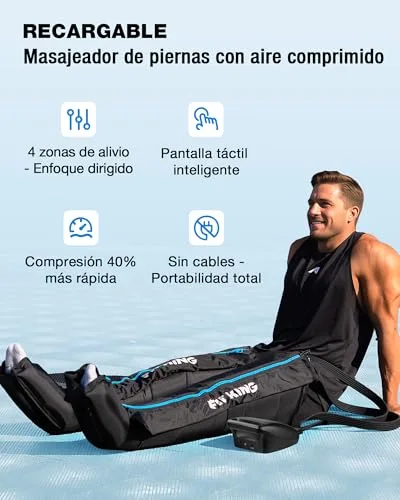 FIT KING ▫️ Massajador de pernas recarregável, massajador de compressão de ar com controlo de 4 zonas para os pés (L) 2