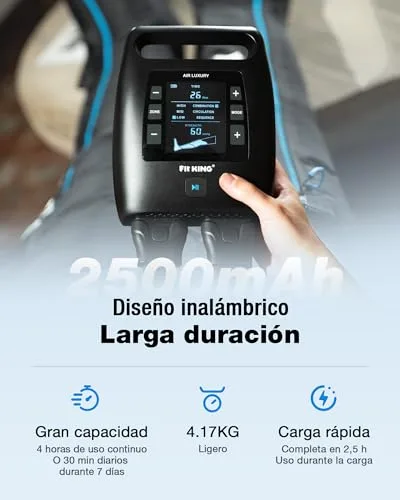 FIT KING ▫️ Massajador de pernas recarregável, massajador de compressão de ar com controlo de 4 zonas para os pés (L) 5
