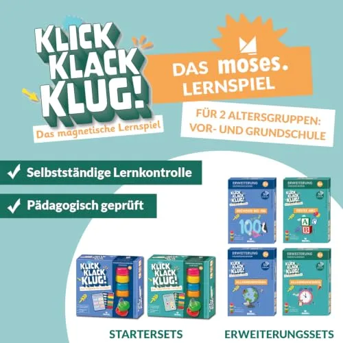 moses ▫️ . klick Klack Klug! – O jogo educativo magnético para a pré-escola, conjunto inicial com torre magnética, jogo educativo testado, para crianças a partir dos 5 anos 6