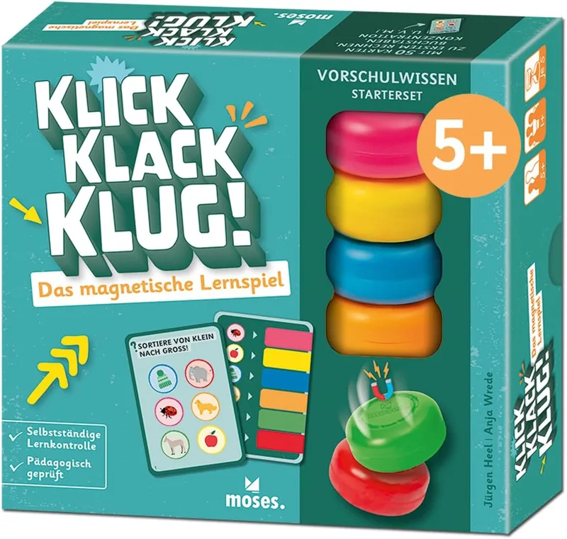 moses ▫️ . klick Klack Klug! – O jogo educativo magnético para a pré-escola, conjunto inicial com torre magnética, jogo educativo testado, para crianças a partir dos 5 anos
