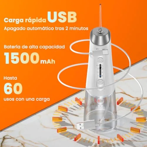 Glaskim ▫️ Irrigador Oral Portátil - Irrigador Dentário Sem Fios Profissional com 4 Modos 6