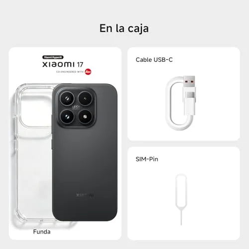Xiaomi ▫️ 17 – Smartphone de 12+512 GB, preto, com lentes óticas Leica Summilux 5