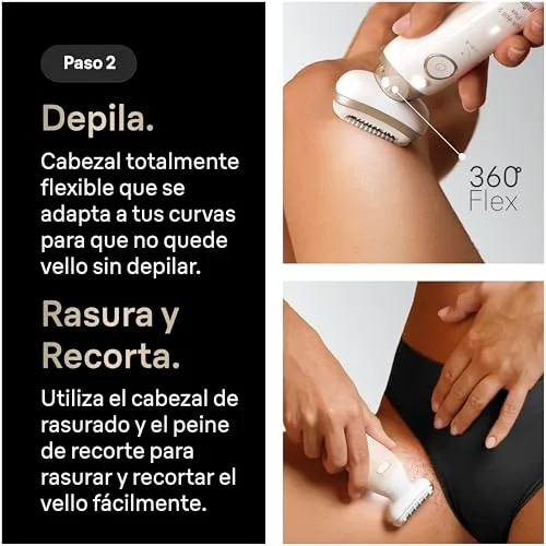 Braun ▫️ Silk·épil 9 Flex SkinSpa - Depiladora Elétrica para Mulher, 9-681 3D, Dourada 4