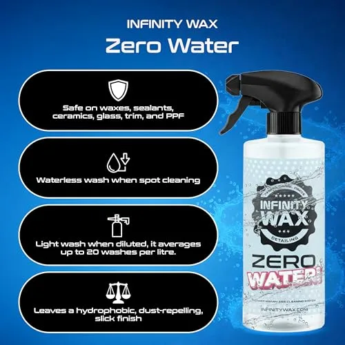 Infinity Wax ▫️ Zero Water 500 ml - Spray 3 em 1 sem água, limpeza sem enxaguamento, elimina manchas de água e resíduos, seguro para todos os tipos de pintura e revestimentos, ideal em locais onde há restrições de água. 2