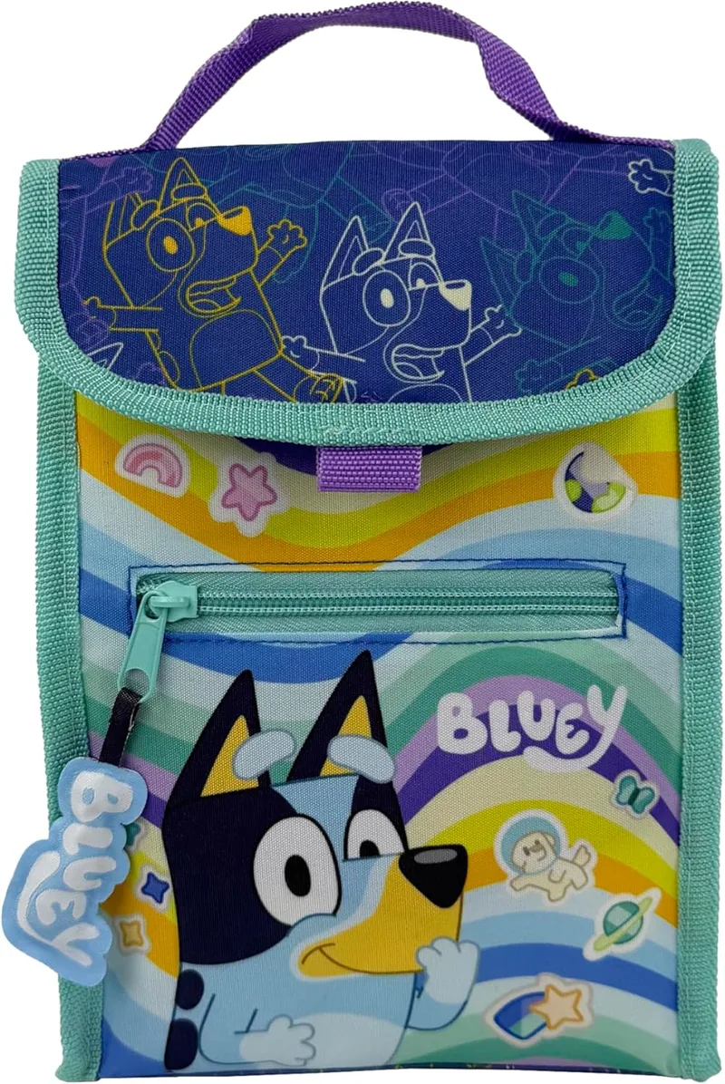 CYPBRANDS ▫️ Bluey, Saco para o lanche, Mala, Lancheira, Lancheira térmica, Táper, Cor azul, Produto oficial