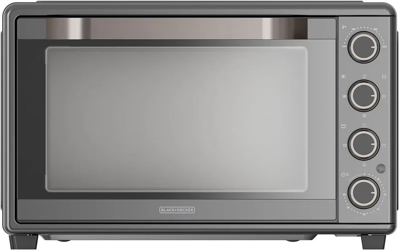 Black+Decker ▫️ Forno Elétrico BXOV4500E|2000W|45L|15 funções de cozedura|Forno de convecção|Temporizador 90 min|Função STAY ON|Porta de vidro duplo|Luz interior|Bandeja para pão ralado|Acessório para assar