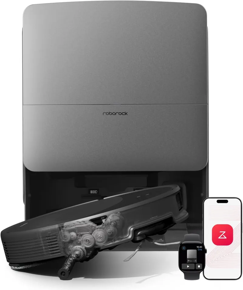 roborock ▫️ Saros 20, aspirador robô com sucção extrema de 36 000 Pa, chassis AdaptiLift 3.0 com altura de até 8,8 cm, Sistema StarSight 2.0, com a nova base RockDock, lavagem com água a 100 °C e secagem com ar a 55 °C