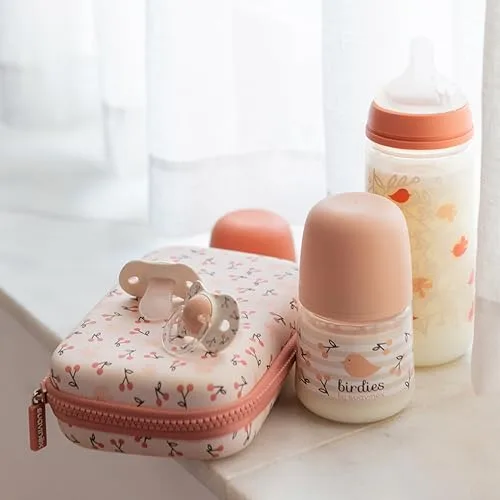 SUAVINEX ▫️ Conjunto de 4 chupetas para bebés dos 6 aos 18 meses, com tetina fisiológica de silicone SX Pro simétrica, plana e flexível, que respeita o desenvolvimento bucodental, com os motivos Birdies e Wild&Free, cor-de-rosa 2