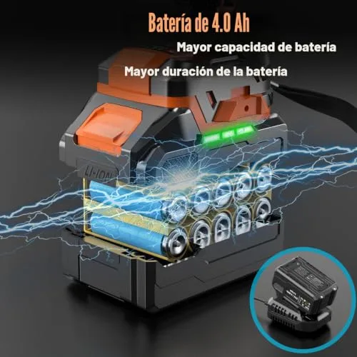 AKZWOXRO ▫️ Chave de impacto a bateria de 1000 N·m, 1/2" Chave de impacto elétrica sem escovas com bateria de 4,0 Ah, 5 pontas de impacto, chave de impacto sem fios potente para uso doméstico/automóvel 3