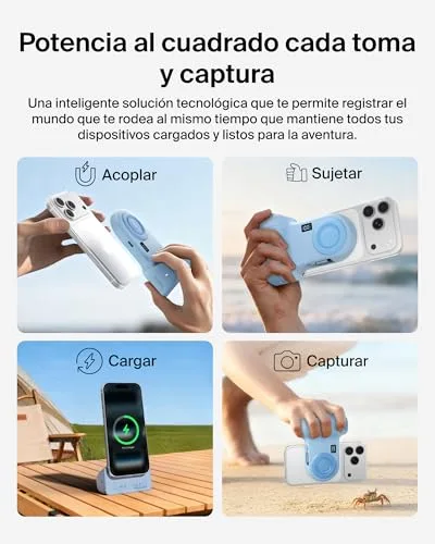 Belkin ▫️ Stage PowerGrip - Suporte magnético para câmara com bateria de 9300 mAh, azul 2