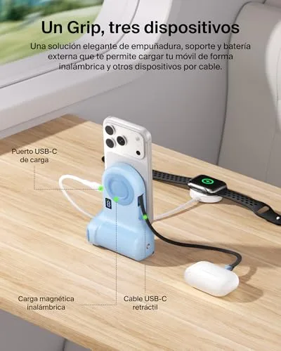 Belkin ▫️ Stage PowerGrip - Suporte magnético para câmara com bateria de 9300 mAh, azul 5