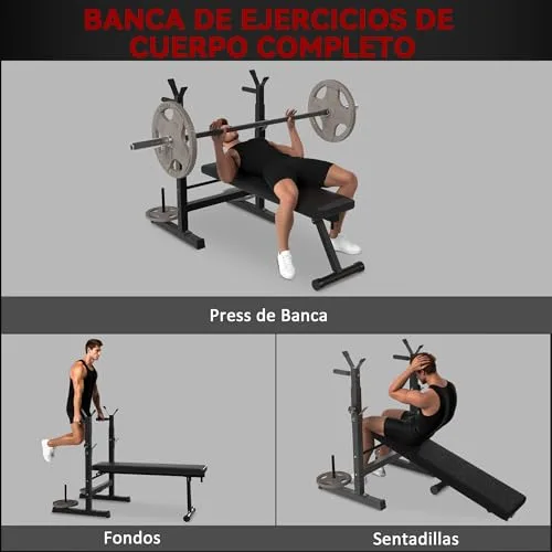 HOMCOM ▫️ Banco de Musculação Multifuncional Dobrável para Supino, 220 kg 3