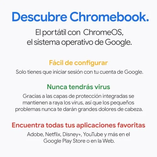 Acer ▫️ Chromebook 314, Portátil de 14", Full HD, Intel N4500, 8 GB de RAM, SSD de 128 GB 3