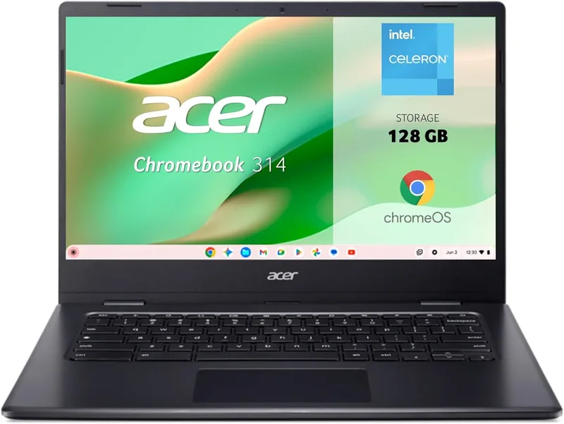 Acer ▫️ Chromebook 314, Portátil de 14", Full HD, Intel N4500, 8 GB de RAM, SSD de 128 GB