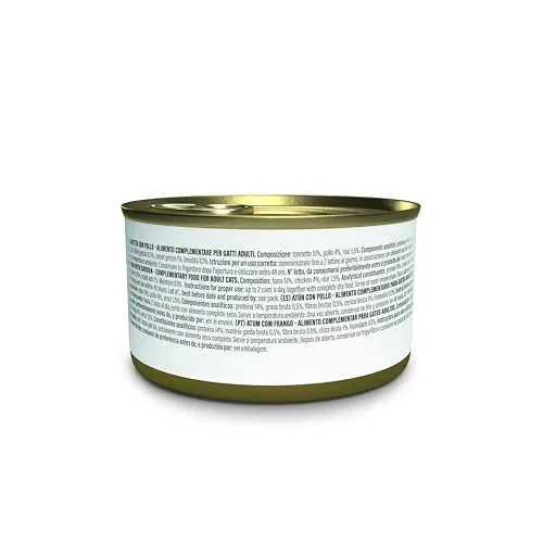 Schesir ▫️ Atum com Frango em Caldo, alimento húmido completo para gatos, em lata, ingredientes 100% naturais, sem crueldade, 12 x 70 g 3