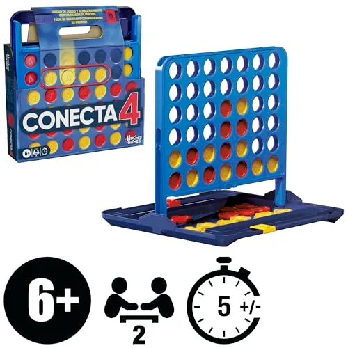 Hasbro Gaming ▫️ Jogos oficiais da Hasbro, Jogo Conecta 4, Estojo «Tudo em um», Marcador de pontos, Jogos para crianças, 6+ - Versão espanhol-português 2