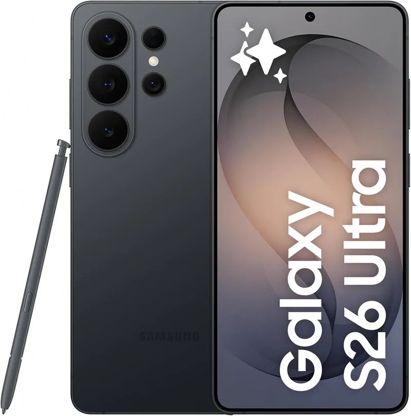 Samsung ▫️ Galaxy S26 Ultra, 256 GB, smartphone com Galaxy AI, câmara de 200 MP, 12 GB de RAM, bateria de 5000 mAh, garantia do fabricante de 3 anos + 1 ano extra, cor preta (versão espanhola)