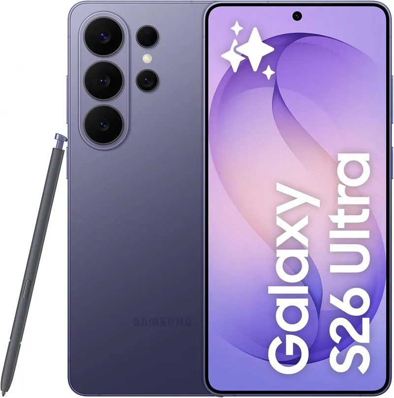 Samsung ▫️ Galaxy S26 Ultra, 1 TB, smartphone com Galaxy AI, câmara de 200 MP, 16 GB de RAM, bateria de 5000 mAh, garantia do fabricante de 3 anos + 1 ano extra, cor violeta cobalto (versão espanhola)