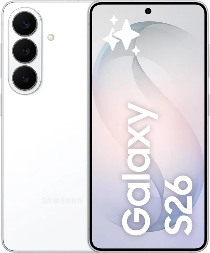 Samsung ▫️ Galaxy S26, 512 GB, telemóvel com Galaxy AI, câmara de 50 MP, 12 GB de RAM, bateria de 4300 mAh, garantia do fabricante de 3 anos + 1 ano extra, cor branca (versão espanhola)