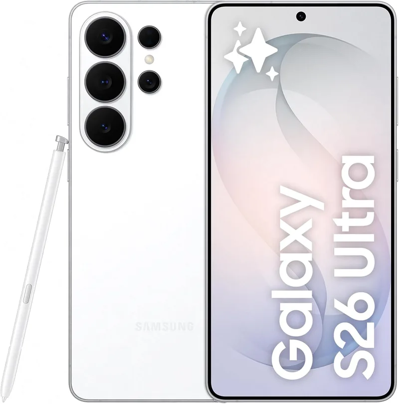 Samsung ▫️ Galaxy S26 Ultra, 512 GB, smartphone com Galaxy AI, câmara de 200 MP, 12 GB de RAM, bateria de 5000 mAh, garantia do fabricante de 3 anos + 1 ano extra, cor branca (versão espanhola)