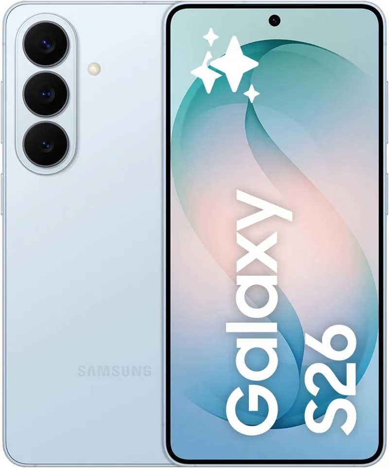 Samsung ▫️ Galaxy S26, 256 GB, telemóvel com Galaxy AI, câmara de 50 MP, 12 GB de RAM, bateria de 4300 mAh, garantia do fabricante de 3 anos + 1 ano extra, cor azul-celeste (versão espanhola)