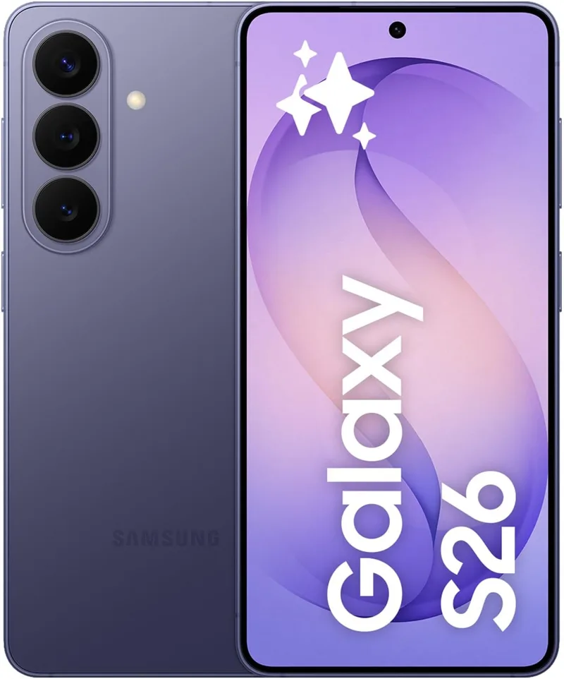 Samsung ▫️ Galaxy S26, 512 GB, telemóvel com Galaxy AI, câmara de 50 MP, 12 GB de RAM, bateria de 4300 mAh, garantia do fabricante de 3 anos + 1 ano extra, cor violeta cobalto (versão espanhola)
