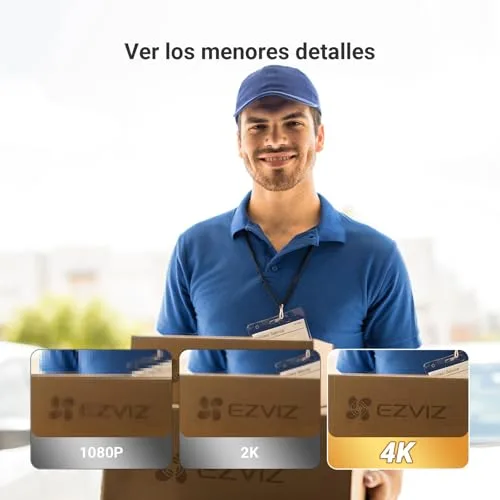 EZVIZ ▫️ EP4 Visor Digital Wi-Fi 4K para Porta, Ecrã Tátil a Cores de 5,5", Videoporteiro Sem Fios, Reconhecimento Facial com IA, 7100 mAh, Detecção PIR, Áudio Bidirecional, Privacidade Protegida,Prateado 3