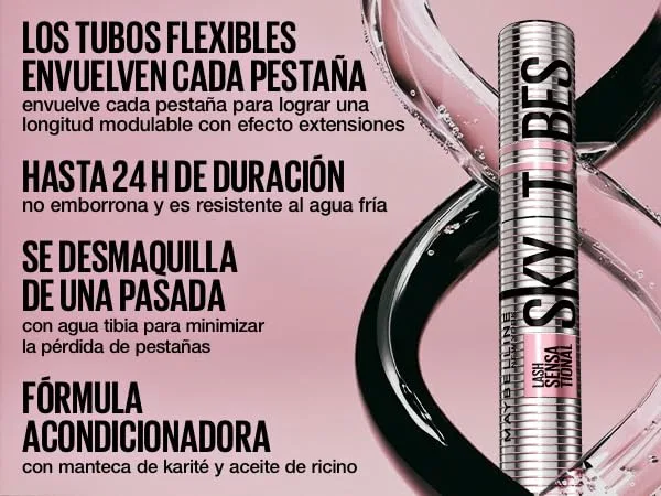 MAYBELLINE ▫️ New York, Lash Sensational Sky Tubes, Cílios definidos e comprimento extremo, longa duração e fórmula resistente, com manteiga de karité e óleo de rícino, Very Black | Rímel com efeito Tubes, definição e comprimento extremo, com manteiga de karité e óleo de rícino, Very Black 3