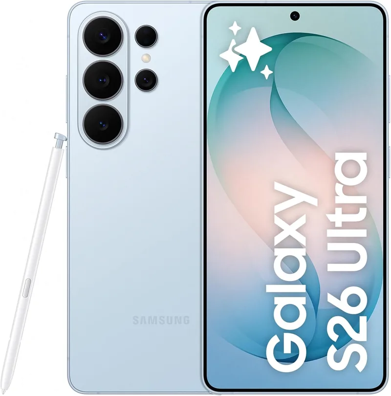 Samsung ▫️ Smartphone Galaxy S26 Ultra, 512 GB, Azul Céu, 12 GB de RAM | Câmara de 200 MP, bateria de 5000 mAh, Galaxy AI, garantia total de 4 anos, versão espanhola