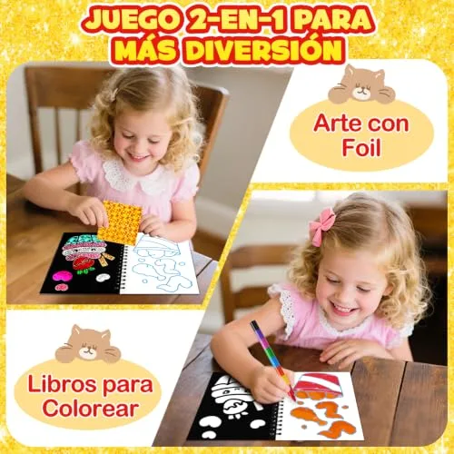 FUNNYB&G ▫️ Conjunto de 16 peças 2 em 1: Kit de Arte com Folha Metálica + Livros para Colorir 5