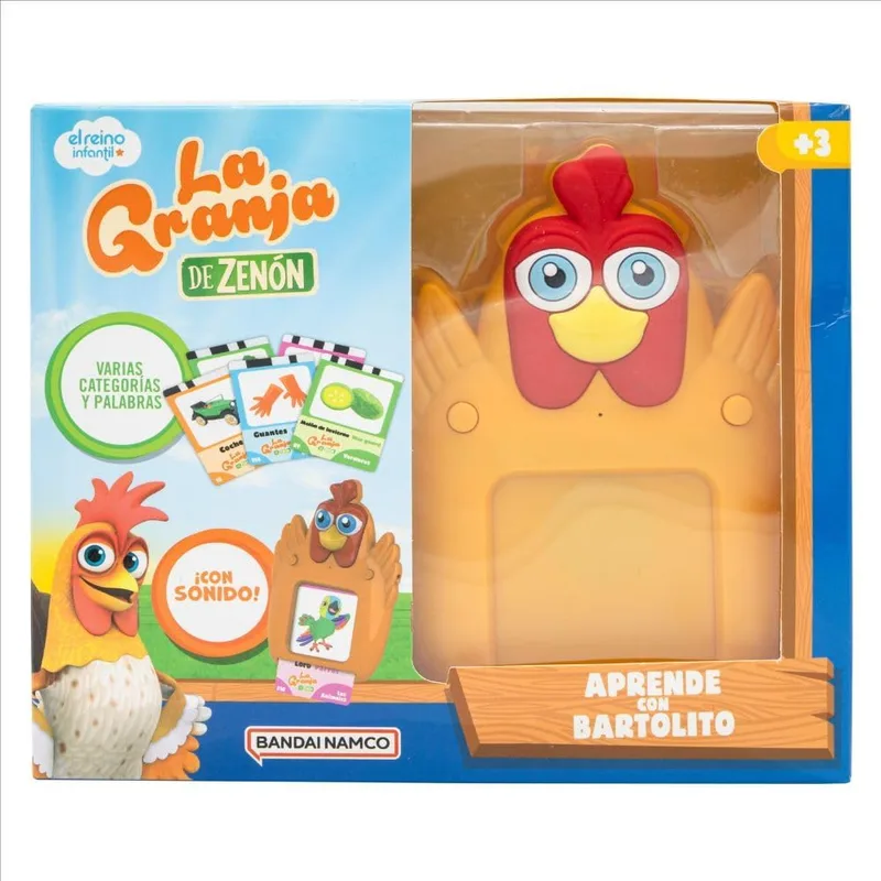BANDAI ▫️ Tablet Educativo «Aprende com o Bartolito» - A Quinta do Zenón - Brinquedo Interativo Infantil com Cartas Educativas - Aprende Espanhol e Inglês - Multicolorido (GM85006)