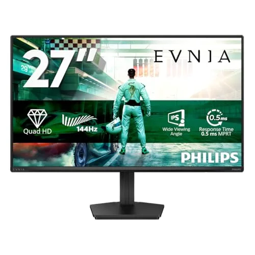PHILIPS ▫️ Monitor de jogos Evnia 27M2N3500NF de 27 polegadas, 144 Hz, painel IPS, 4 ms GtG, HDR10, compatível com G-Sync (2560 x 1440, 1x HDMI 2.0, 1x DP 1.4) Cinza escuro 2