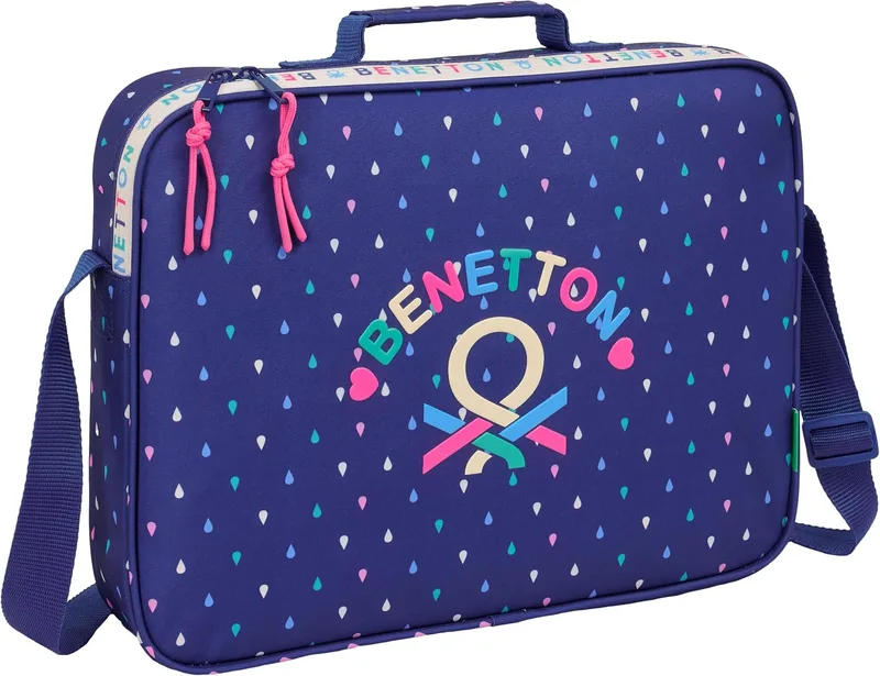 Safta ▫️ BENETTON DROP - Mala para atividades extracurriculares, mala multifuncional, mala a tiracolo, prática e versátil, qualidade e resistência, 38 x 6 x 28 cm