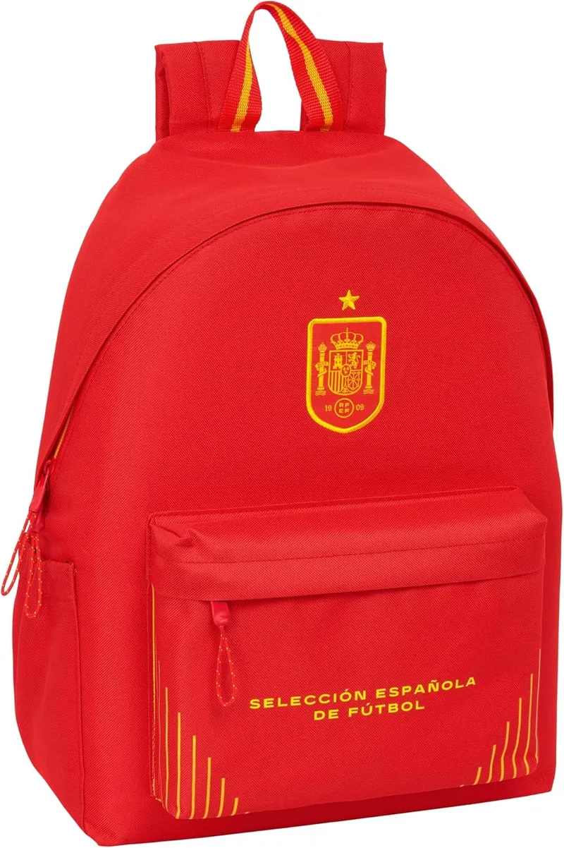 Safta ▫️ SELEÇÃO ESPANHOLA DE FUTEBOL - Mochila para portátil de 14,1", ideal para jovens de várias idades, confortável e versátil, de qualidade e resistente, 31 x 13 x 43 cm