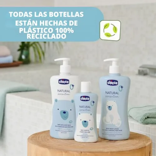 Chicco ▫️ Gel de Banho e Champô Natural Sensation, Produtos de higiene para bebés e recém-nascidos a partir dos 0 meses, Ingredientes naturais, Limpa o corpo e o cabelo do bebé, Embalagem sustentável, 200 ml (Embalagem de 2) 7