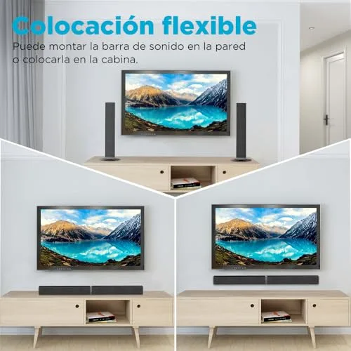 HoYLluDLL ▫️ 2.0 Barra de som para TV, barra de som separável 2 em 1 de 32 polegadas para aparelhos de TV, com 3 modos de equalização e 3 efeitos de som envolvente, ARC/Ótico/AUX, 1 unidade 2