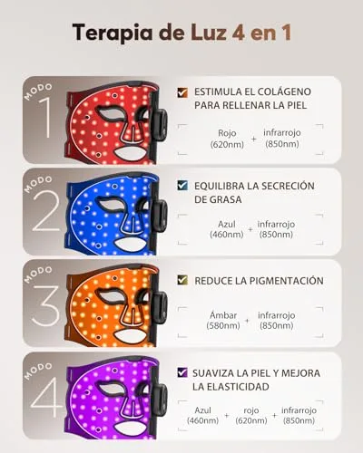 XSSNVV ▫️ Máscara facial LED com 4 modos para cuidados faciais em casa, NVV10 3