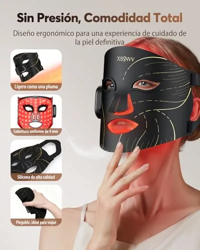 XSSNVV ▫️ Máscara facial LED com 4 modos para cuidados faciais em casa, NVV10 6