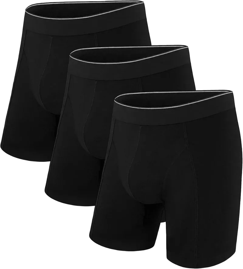 Uniexcosm ▫️ Cuecas Boxer de Algodão para Homem - Roupa Interior Masculina, Boxer Brief para Homem, Embalagem, Respiráveis, Suaves e Elásticas, Sustentáveis