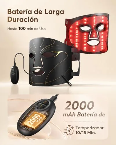 XSSNVV ▫️ Máscara facial LED com 4 modos, 224 LEDs, cuidados em casa - Tudo 6