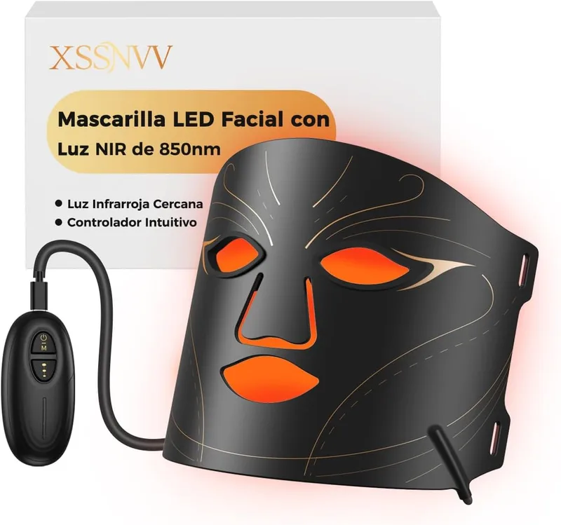 XSSNVV ▫️ Máscara facial LED com 4 modos, 224 LEDs, cuidados em casa - Tudo