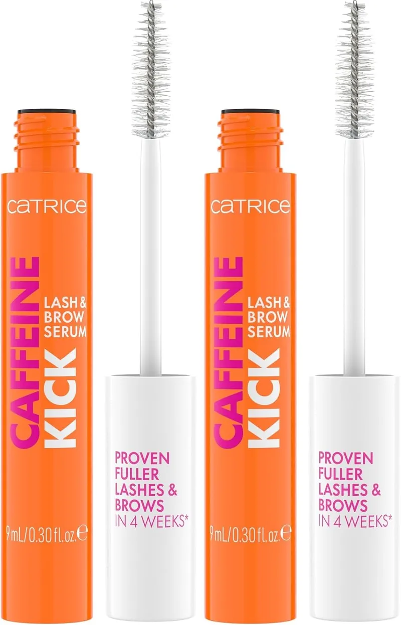 Catrice Cosmetics ▫️ Soro para sobrancelhas e pestanas Caffeine Kick, para dar volume, tonificar, cuidar, translúcido, 9 ml (Embalagem de 2)