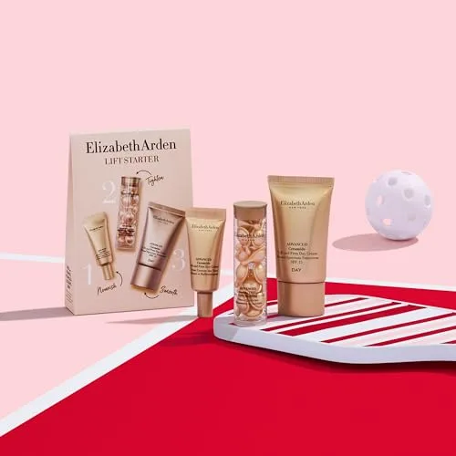 Elizabeth Arden ▫️ Conjunto Inicial Lift de 3 peças, Cápsulas de Soro Advanced Ceramide, Creme de Dia Lift and Firm FPS 15 e Creme para os Olhos, Conjunto de Cuidados da Pele Antienvelhecimento Adaptado para Viagem 3