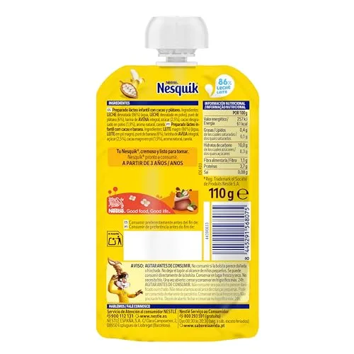 Nesquik ▫️ Sachinho NESTLÉ Cacau e Banana, para crianças a partir dos 3 anos, sachinho de 110 g (embalagem de 6) 2