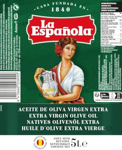 LA ESPANOLA ▫️ LA ESPAÑOLA Azeite Virgem Extra Seleção Mediterrânica, Garrafa de 5 L, Azeite Virgem Extra de sabor equilibrado, ideal para cozinhar e para consumir em crue (Embalagem de 2) 2