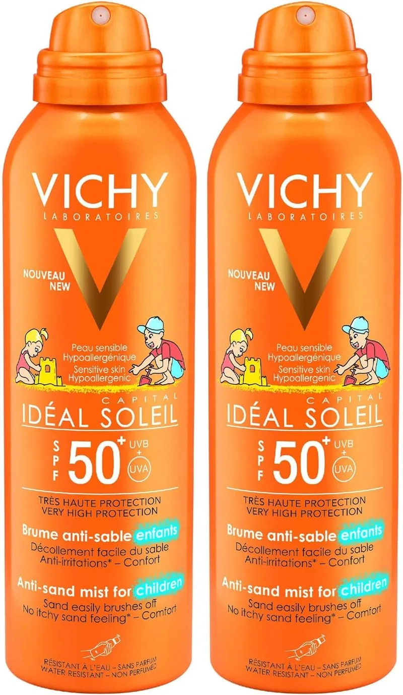 VICHY ▫️ Capital Soleil Bruma Infantil FPS 50+ Anti-areia 200 ml (Embalagem de 2)
