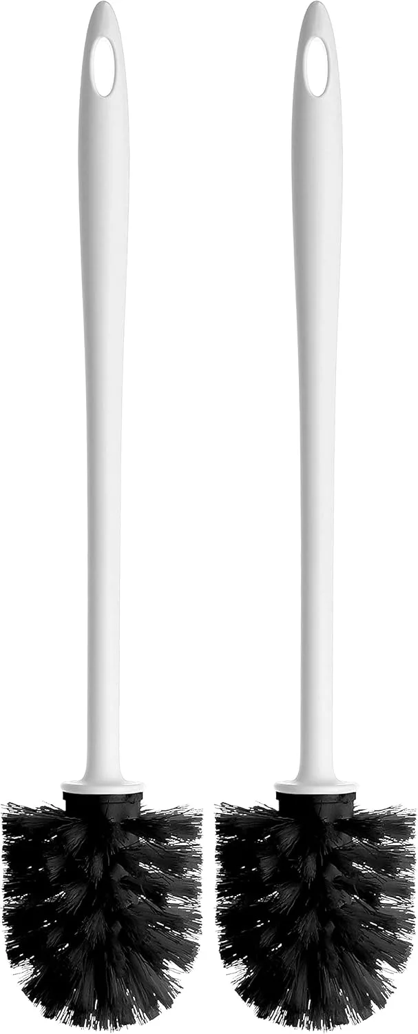 Tatay ▫️ Escova sanitária : Polipropileno : Polipropileno : Polipropileno : Mantém a higiene com uma limpeza fácil : 7,5 x 7,5 x 36 cm - Branco (Embalagem de 2)
